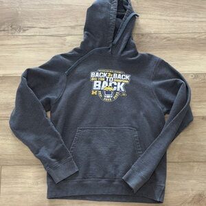 Port & Company University of Michigan Gray Hoodie with Back to Back small